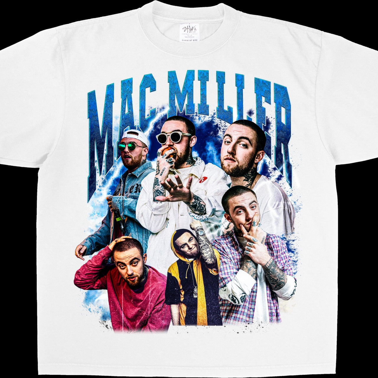 Unisex 100% cotton short-sleeve t-shirt featuring a Bootleg Mac Miller vintage 90s design printed in-house for top-notch quality and fast turnaround