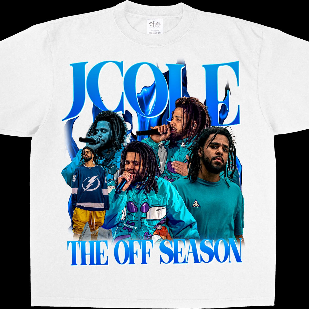 J Cole Rap Album T-Shirt - The Off Season Bootleg Graphic Tee featuring hiphop artist performing in multicolor design