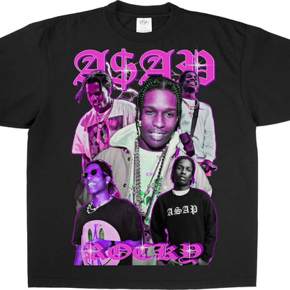 "ASAP Rocky collage bootleg graphic design on unisex 100% cotton t-shirt by BrownClassClothing"